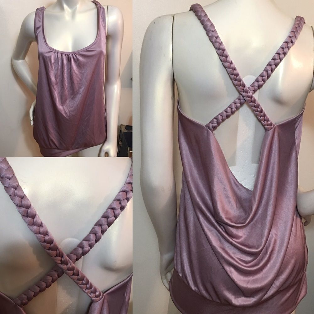 Gorgeous Silky braided straps drop back top